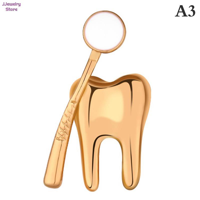 Cartoon Tooth Pins Protect Your Dental Enamel Pins Dentist Doctor Clothes Jewelry Collar Lapel Badge Brooch for Medical Students