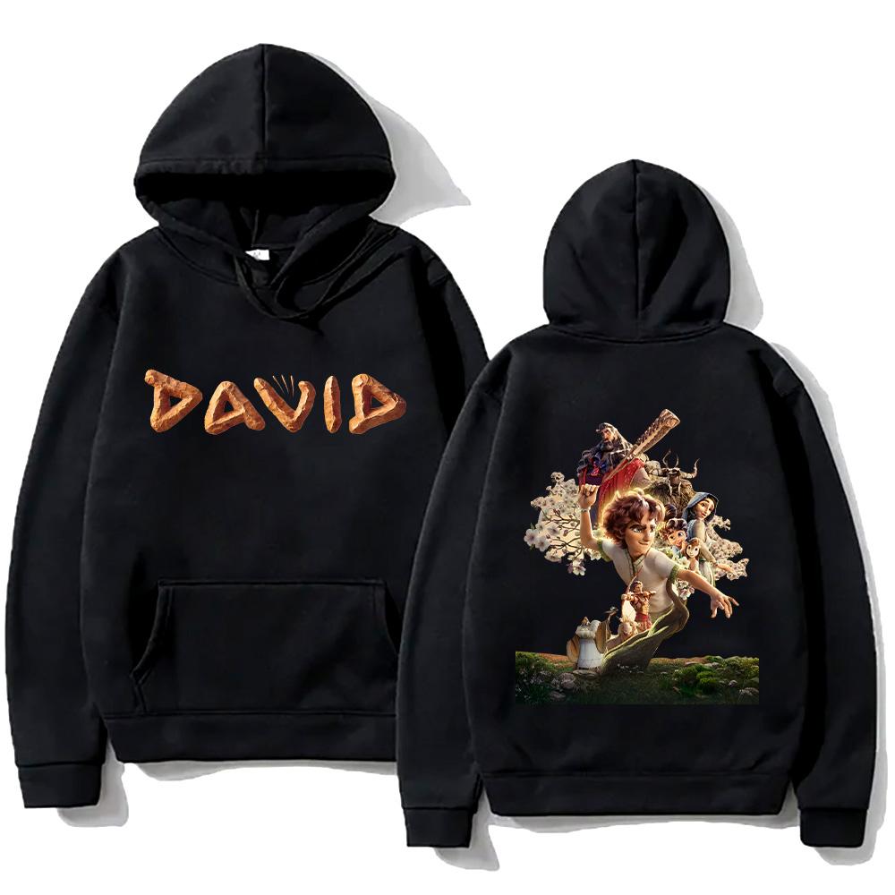DAVID Film Hoodies Film Grafik Sweatshirts Trendige Pullover Anime Print Langarm Lässig Locker Streetwear