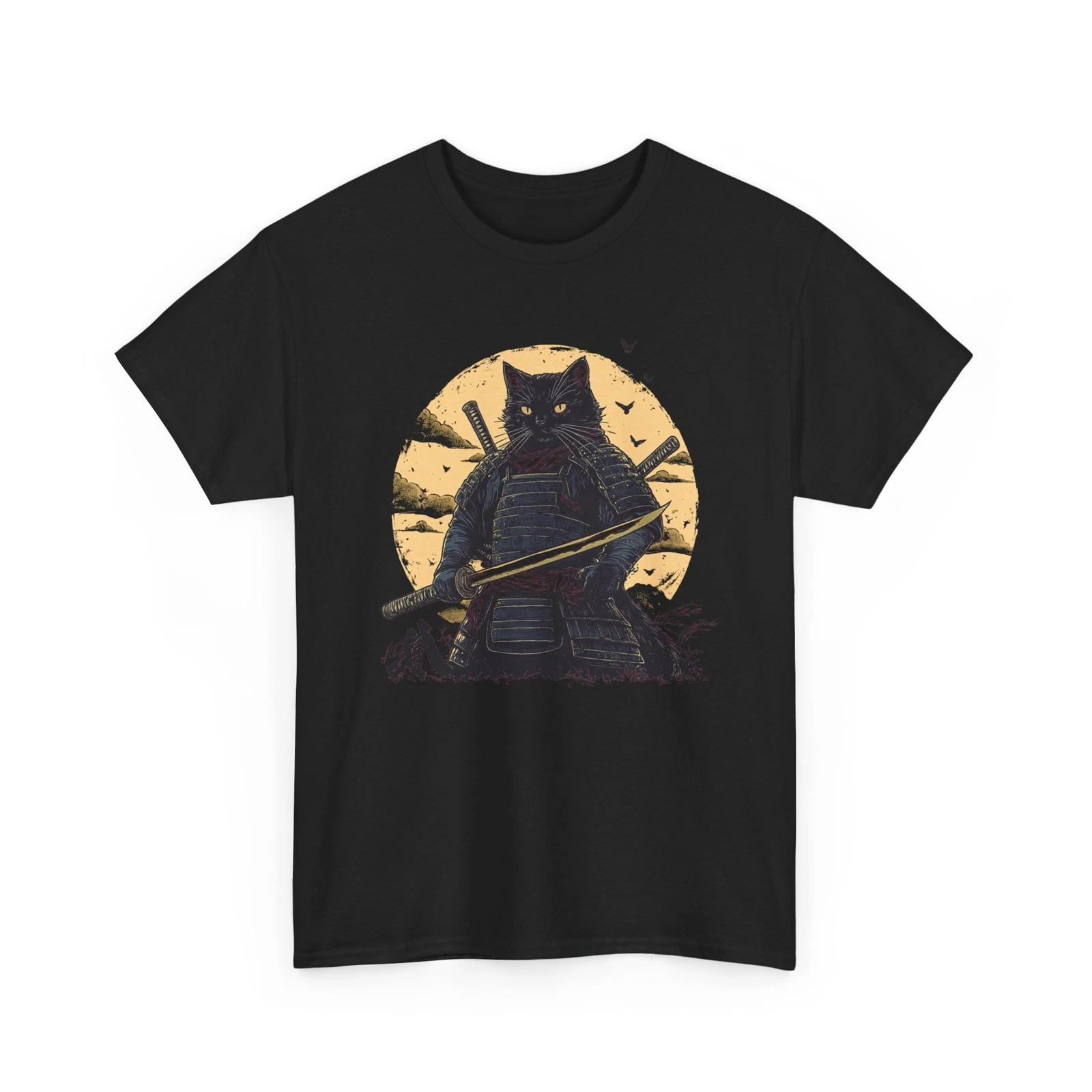 

Samurai Cat T-Shirt | Japanese Street Fashion Tee | Kawaii Aesthetic Shirt S