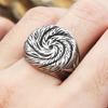 Spiral Pattern Ring for Men Women 316L Stainless Steel Punk Biker Unisex Fashion Jewelry Gift