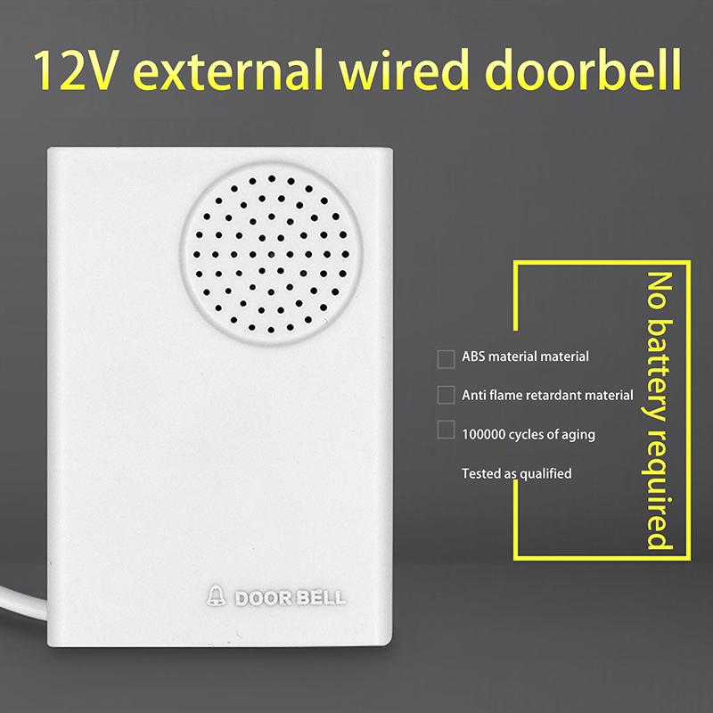 Campanello Elettronico a Filo Campanello per Porta Ding-Dong Batteria Secca o Collegamento a 12V Due Tipi