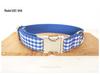 Blue Plaid Dog Collar and Leash Set with Innovative Design