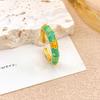 Unique Enamel Dot Open Ring Chinese Style Adjustable Ring Elegant Bohemian Ring  Women