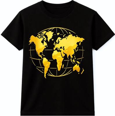 Weltkarte T-Shirt Globus Kontinente Geografie Reise Entdecker Grafik T-Shirt
