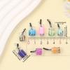 40pcs Resin Material Bottle Pendant Jewelry Making Set Milk Tea Beverage Cup Pendant Color Pendant DIY Summer Beach Anklet Bracelet Earring Keychain