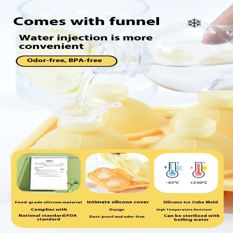 6-Hole Silicone Ice Ball Maker Large Big Round Sphere Ice Shape Cube Mold Tray For Freezer Whiskey Cocktail Bar Tools