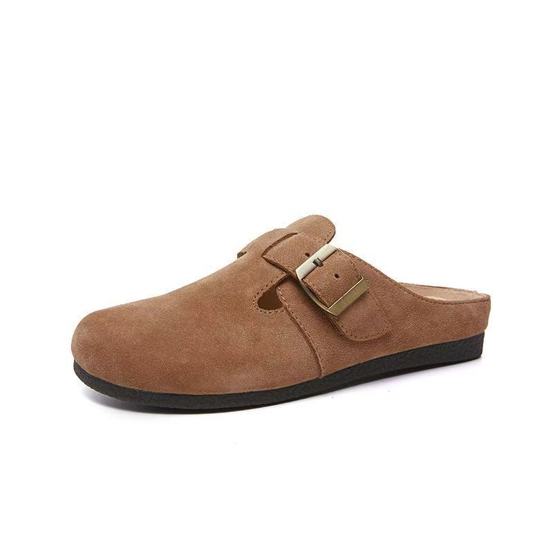 

Popular women s shoes 2025 summer new Birkenstocks lazy one-pedal slippers casual and comfortable bag head slippers 35 коричневий