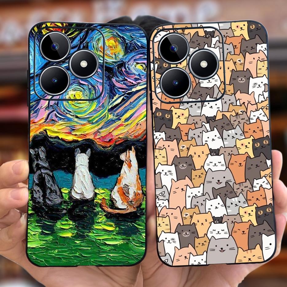 For Realme C51 Case RMX3830 Cute Astronauts Cartoon Cover Soft Silicone Phone Case For Realme C53 C 51 RealmeC51 RealmeC53 Shell
