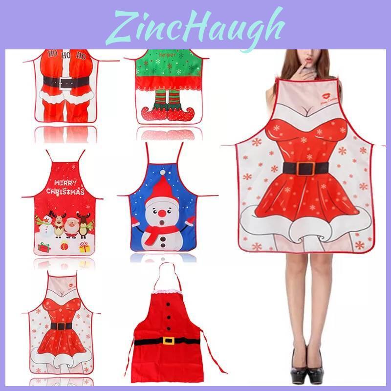 Charming Christmas Fabric Apron Vibrant Printed Design For Holiday Cooking And Baking Fun