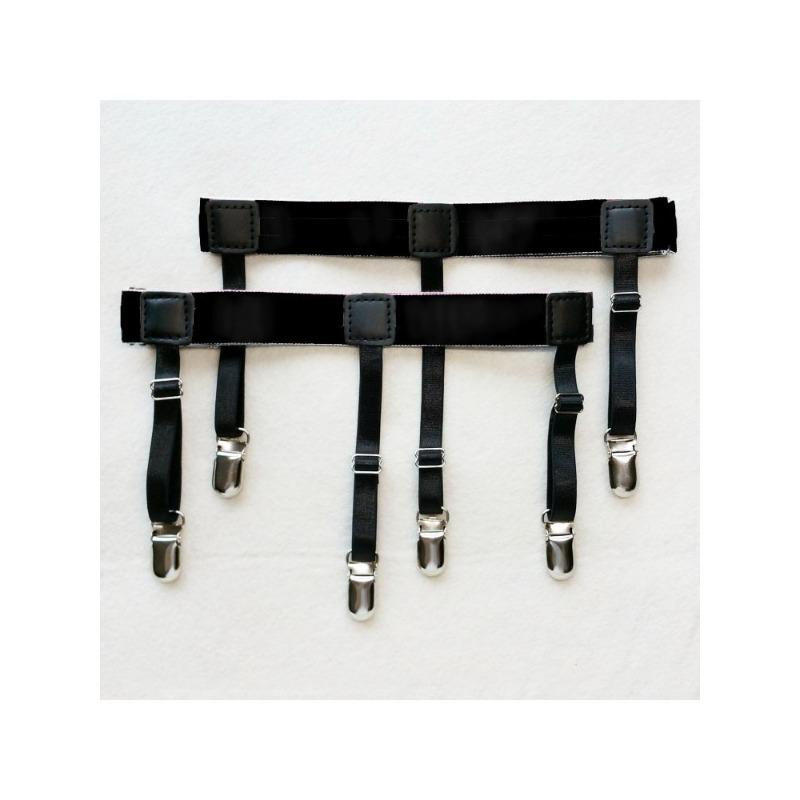 2Pcs Men Shirt Stays Belt Non-slip Locking Clips Keep Shirt Tucked Leg Thigh Suspender Garters Strap Adjustable Locking Clamps