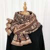 Cat Animal Printed Pashmina Shawls Scarf For Woman Winter Warm Wraps Thick Imitate Cashmere Fashion Big Size Scarves