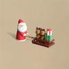 Mini Resin Santa Sleigh Decor, Christmas Tabletop Snow Scene. Creative Gift, No Electricity Needed.