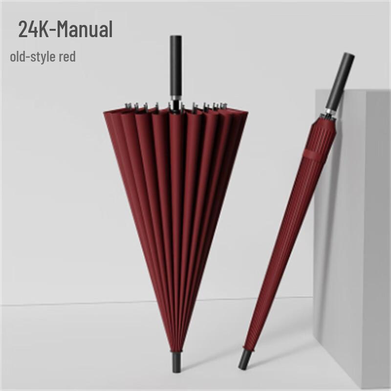 24-Rib Long Handle Windproof Umbrella
