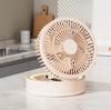Foldable USB Fan with Mirror: Compact Multi-Functional Fan for Home, Office, or Dorm.