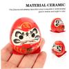 TOYMYTOY Set of 2 Daruma Egg Daruma Fortune Ceramic Ornament Chart Mini Sera