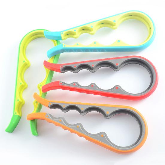 Apriscatole 4 in 1 con Impugnatura in Silicone Antiscivolo Multi-Funzione per Tappi di Bottiglie e Lattine per Cucina Ergonomico Antiruggine Strumento Essenziale per l'Artrite
