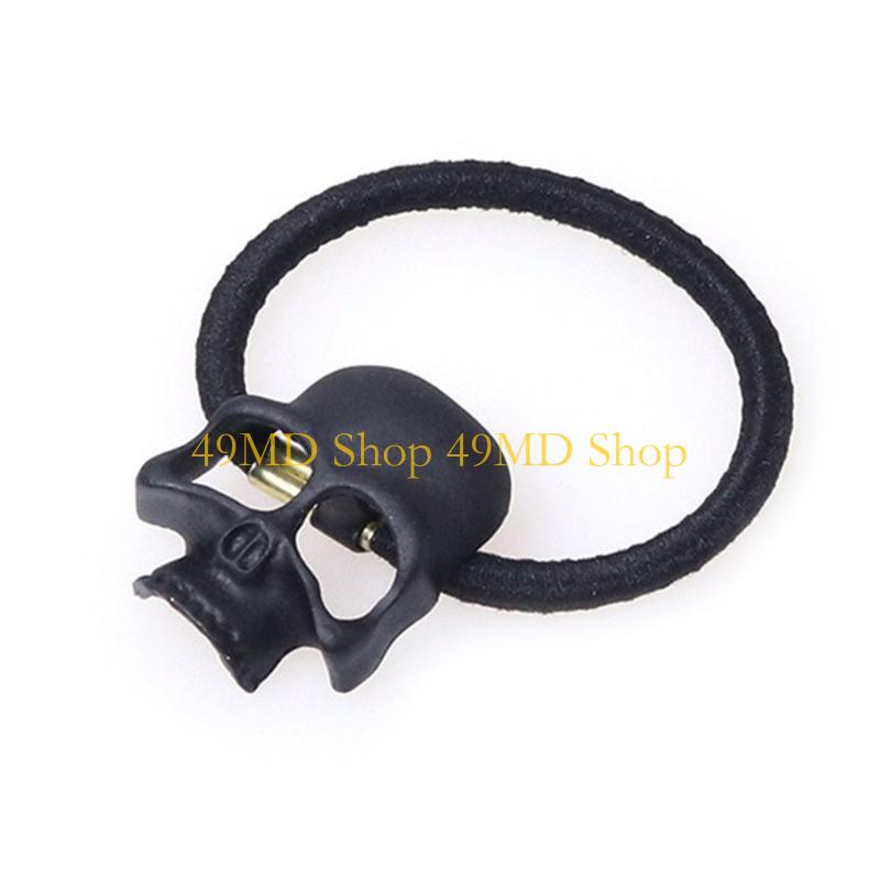 49MD Skull Hair Tie Skull Scrunchies Halloween Ponytail Holder Skull Elastic Bands Goth Hair Tie Punk Hair Scrunchies