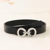 Women's Versatile 8-Figure Buckle Leather Waist Belt - Thin, Simple, Waist-cinching Fashion Accessory