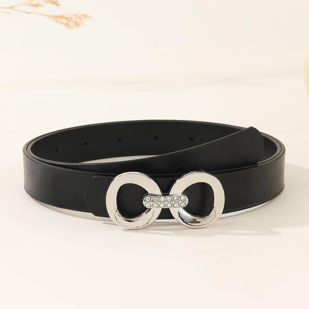 Women's Versatile 8-Figure Buckle Leather Waist Belt - Thin, Simple, Waist-cinching Fashion Accessory