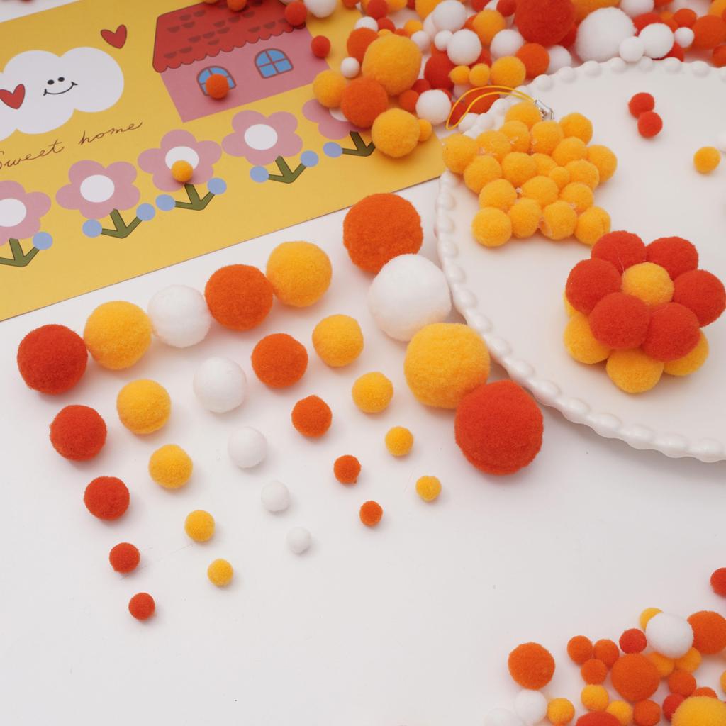 20-200 Stück Bunte Pompon-Plüschbälle Gemischte Farbe Kreatives Kinder-Handarbeitsmaterial Glitzer-Schaumstoffball DIY Bastelbedarf