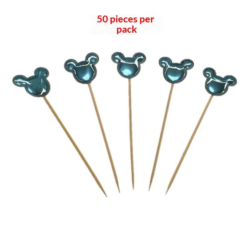 50Pcs Mini Heart Star Cupcake Topper Happy Birthday Cake Flag Decorating Baby Shower Birthday Party Cake Toppers Wedding Supply