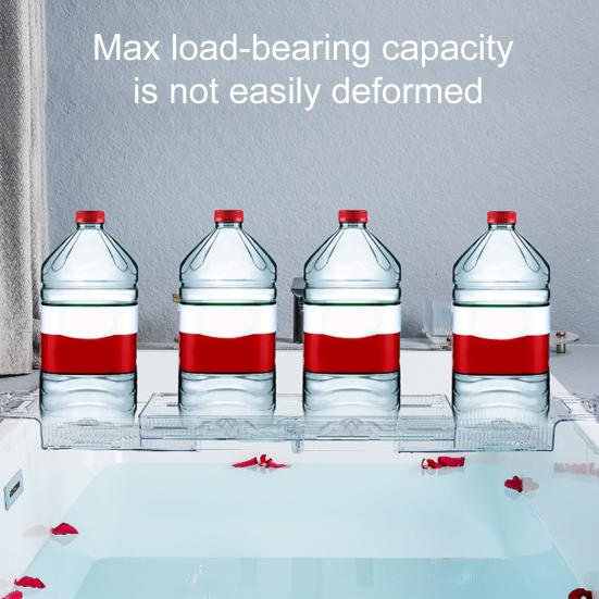 Expandable Bathtub Tray Caddy Strong Load-bearing Non-Slip Foldable Design Transparent Bath Accessories Bath Table Tub Tray