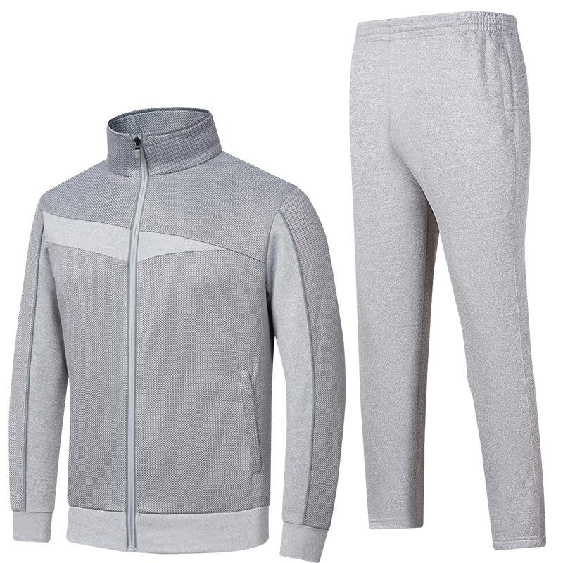 Jarní a podzimní kardiganový set se stojáčkem pro pánské běžecké sportovní oblečení, jihokorejská hedvábná barevně blokovaná mikina se dvěma kusy