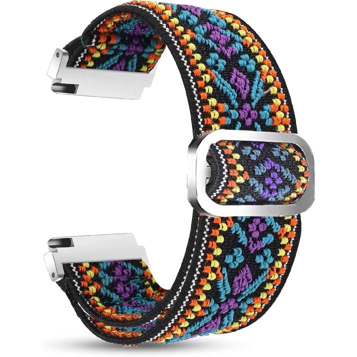 Compatible for RUIMEN Smart Watches Bands, 22mm Stretch Elastics Nylon Adjustable Replacement Strap Accessories for Men & Women Compatible for RUIMEN