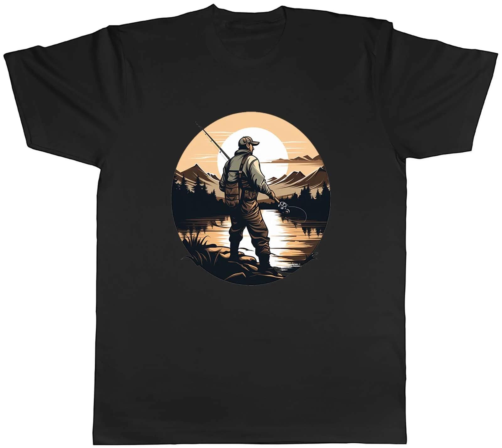 Fishing Legend Mens T-Shirt Fisherman Rod Reel in Valley Tee Gift M