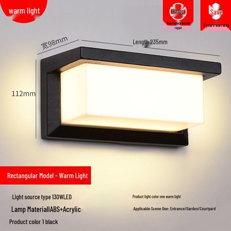 Waterproof LED Outdoor Wall Light for Staircase, Terrace, Corridor, Garden, Villa, or Aisle.