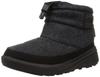 Nuptse Bootie WP Logo Logo Mixed Size Cm Women's Short, Waterproof, Short, Gray/TNF Black, 22.0 (NFW52280).