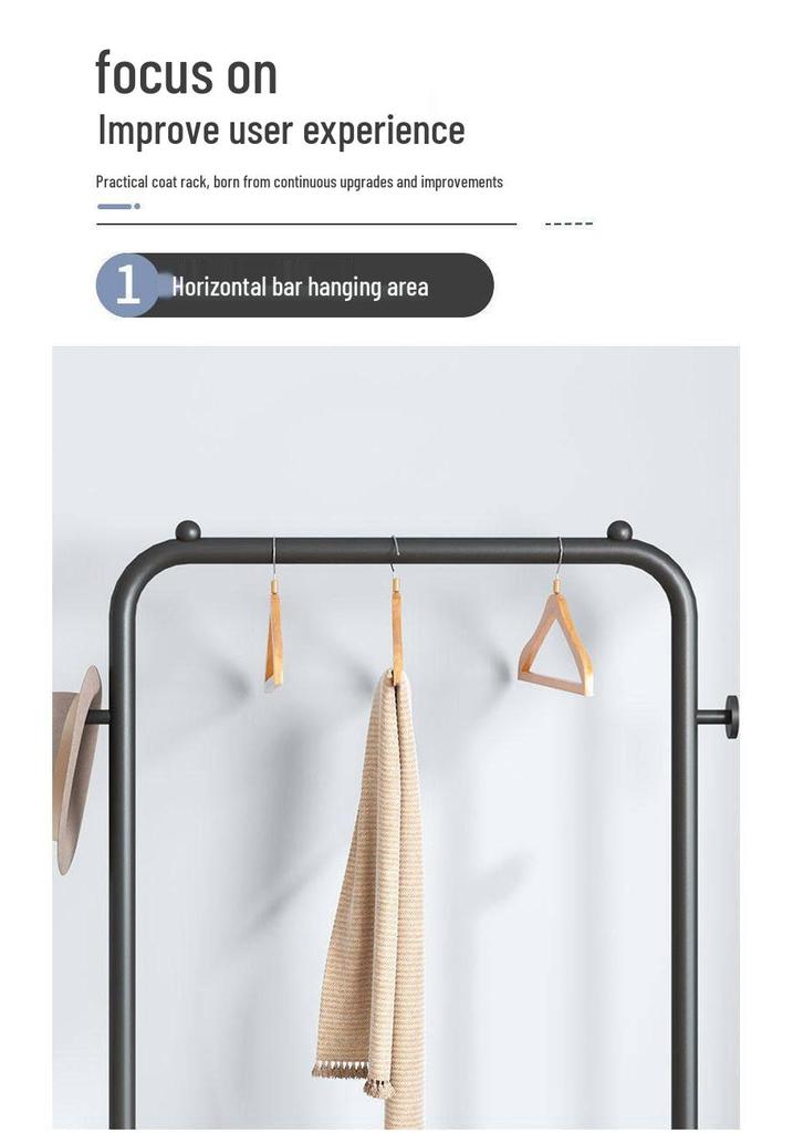 Durable Wheeled Clothes & Hat Rack for Bedrooms/Dorms with Shelves - Thick, Simple Frame, Floor-Standing.