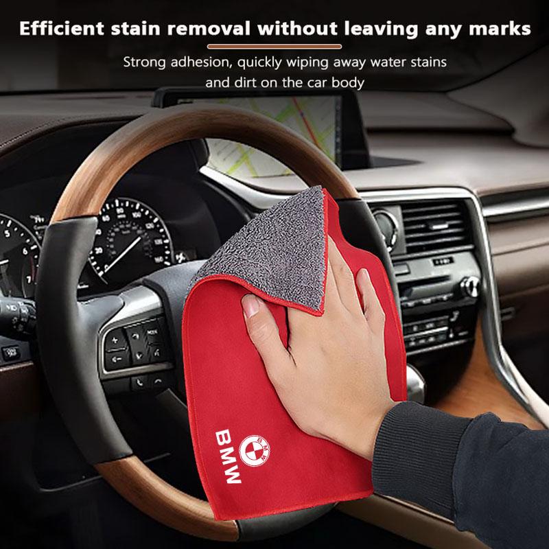 Auto Interior Suede Car Logo Towel Cleaning Drying Rag Cloth For BMW E46 E90 E60 F30 F10 E39 E36 G30 E92 E87 E91 X5 E70 E92 E91 NU8