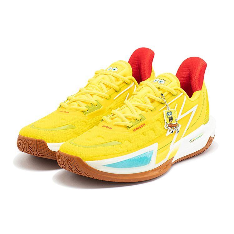 361 BIG3 4.0 Quick Pro Low-Top Basketballschuhe Herren Säuregelb Warmbraun 672331124-4