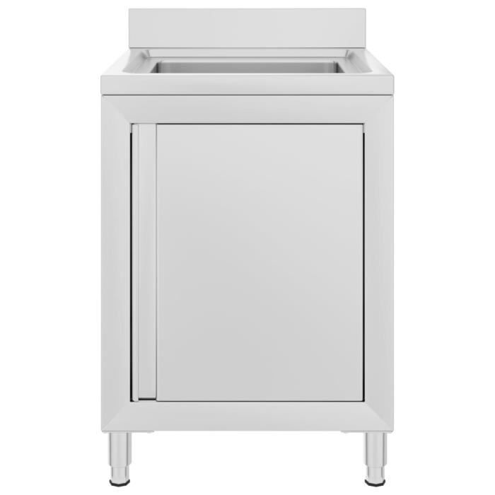 VidaXL Évier de cuisine commercial 60x60x96 cm Acier inoxydable