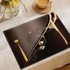 Light Luxury Gold Leaf Texture Placemat, Insulated Dining Table, Minimalist Restaurant Desktop Decoration Accessories