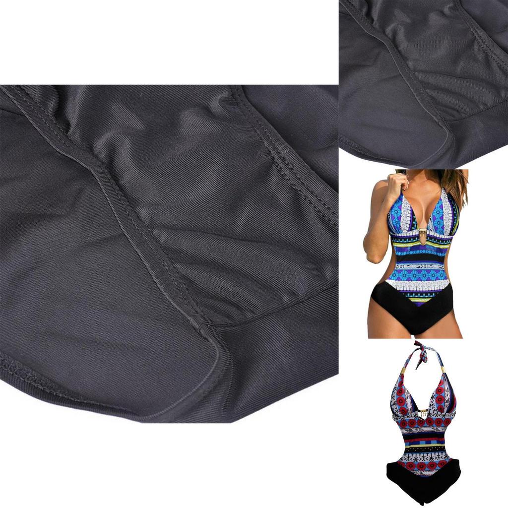 Summer Sexy Hollow Out Spliced Printed Bandage Swimwear For Women In Premium Quality