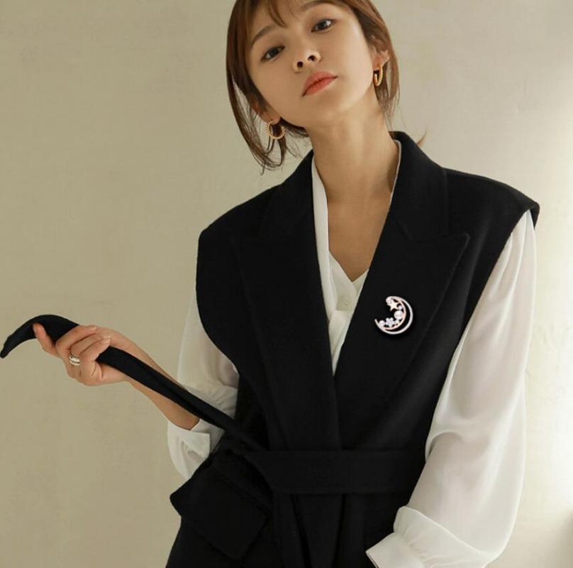 Fashion Pearl Moon Star Brooch for Women Men Fashion Rhinestone Brooches Pins Jewelry Accessories Party Gifts