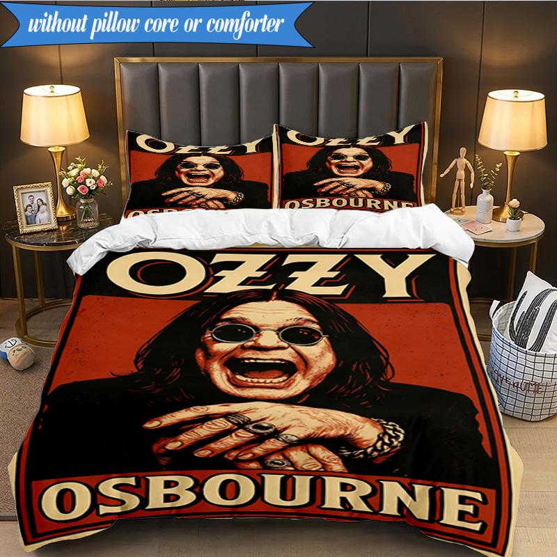 3PCS Ozzy Metal Legend Bedding Set,Including 1pc Duvet Cover And 2pcs Pillowcases Perfect for Bedroom, Dormitory, Fan Christmas Gift