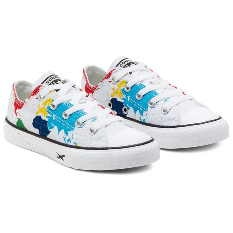 Converse Chuck Taylor All Star Low Top Kids Canvas Shoes White Teenagers 668458C