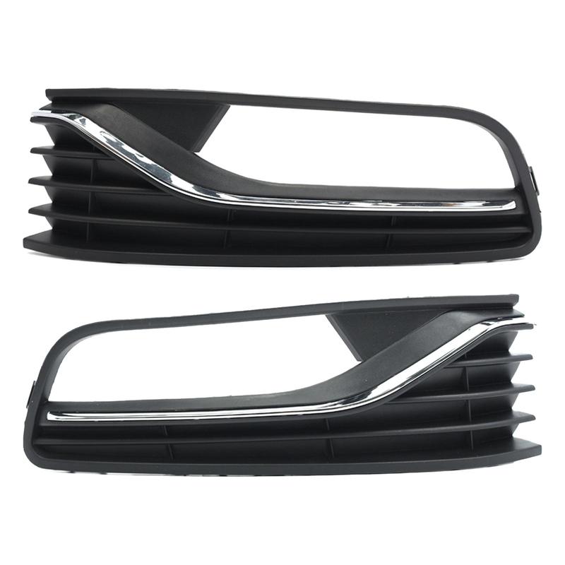 Front Bumper Fog Light Grill Wear Resistant 6C0853666B 6C0853666J Fog Light Cover Grille for VW Polo 6R 2014-2017 Replaces