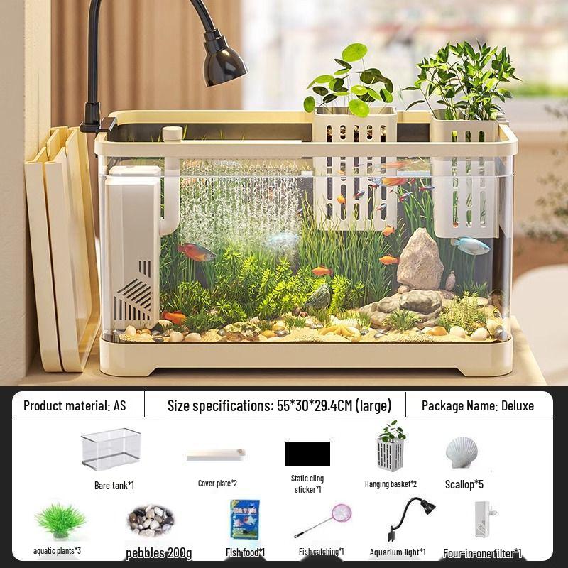 Compact Ecological Fish Tank with 2025 Filter & Oxygenation System