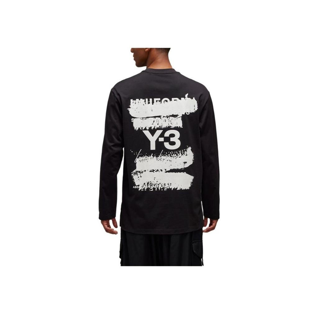 Adidas Y-3 Graphic Long Sleeve Long-Sleeve Top Black Unisex Streetwear JN4880