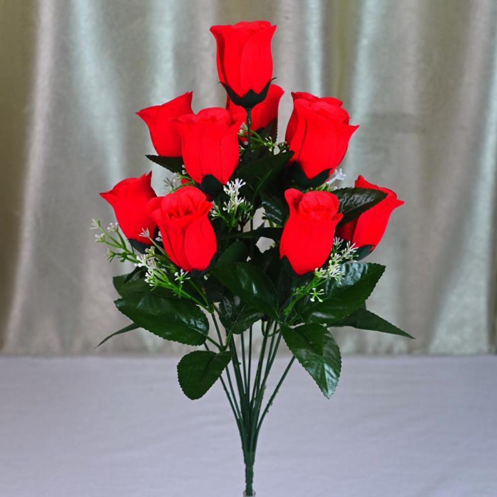 100 ST/påse 3,5*5 cm Konstgjord Knoppblomma 10 Färger Bröllopsfest Trädgård Rosor Heminredning