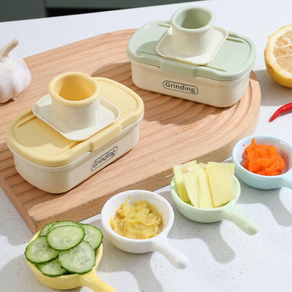 Manual Ginger Grinding Grater 2 in 1 Garlic Smasher Vegetable Slicer  Baby Complementary Food