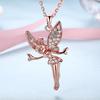 High Quality 18K Gold Beautiful Angel Crystal Pendant Necklaces 18 Inches Fashion Noble Jewelrys Party Wedding Holiday Gifts