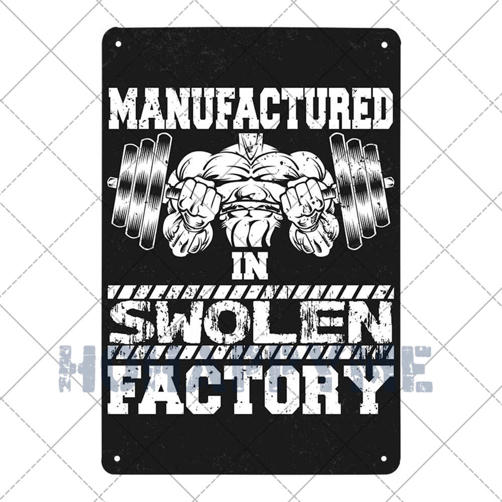 GYM Signs Tin Painting Metal Vintage Plaque Decoration Metal Wall Art Sportsman Retro Poster Iron Plate Home Decor 20x30cm