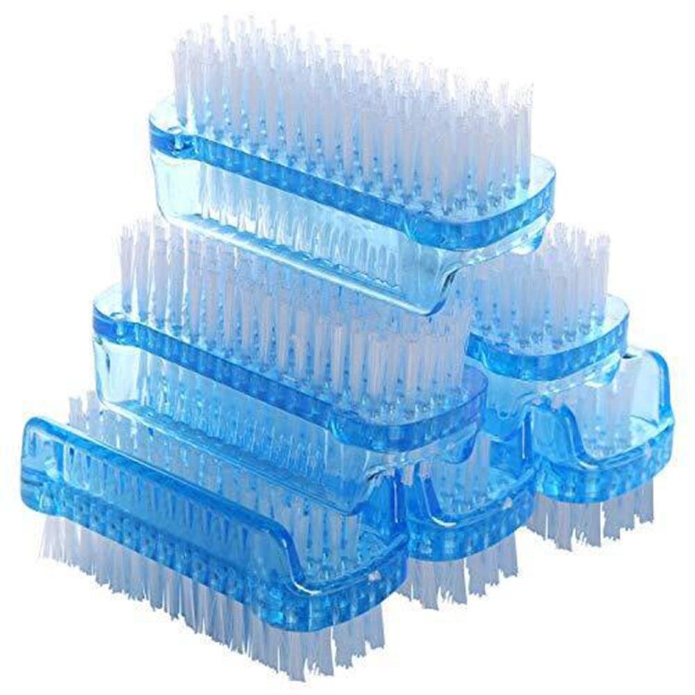 10/20/30/50Pcs Plastic Nail Dust Powder Cleaning Brush Double Sided Hand Fingernail Toes Scrubbing Brush Cleaner Pedicure Scrub