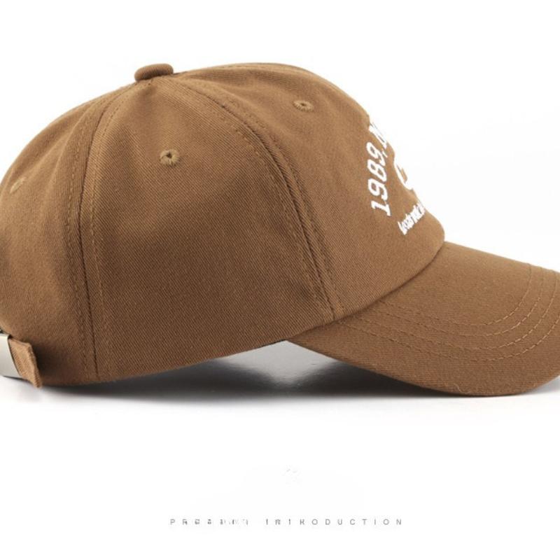 כובע נשים אביב וסתיו גרסה קוריאנית רטרו כובע עם רקמת אותיות כובע בייסבול עם הגנה מפני שמש לשימוש חיצוני לגברים ונשים ספורט נסיעות