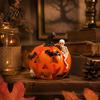 Indoor Holiday Ornaments Halloween Pumpkin Ghost Bat Skull Figurine, Cute Resin Detailed Sculptures Tabletop for Home Party Shelf Mantels Decorations